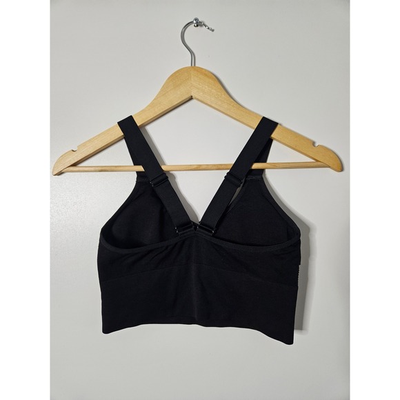 Juicy Couture Sports Bra Small Black White Logo Elastic Band Y2K Athleisure - Picture 3 of 4